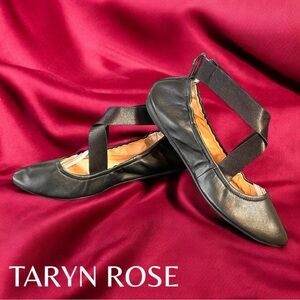 TARYN ROSE Women's Black Edina Ballet Flat (Sz 7.5) (EUC)